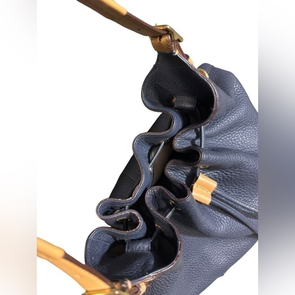 COACH Legacy Drawstring Handbag in Soft Pebbled Leather Midnight/Brass # 25306 - Picture 8 of 16